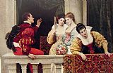 On the Balcony by Eugene de Blaas